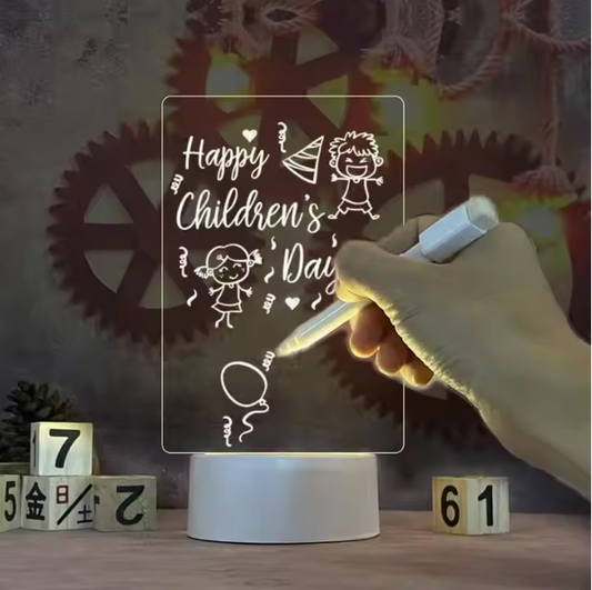 Modern LED Night Light with Message Board